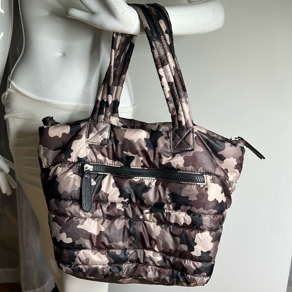 Sondra Roberts Quilted Parachute Nylon Tote Bag with Pouch